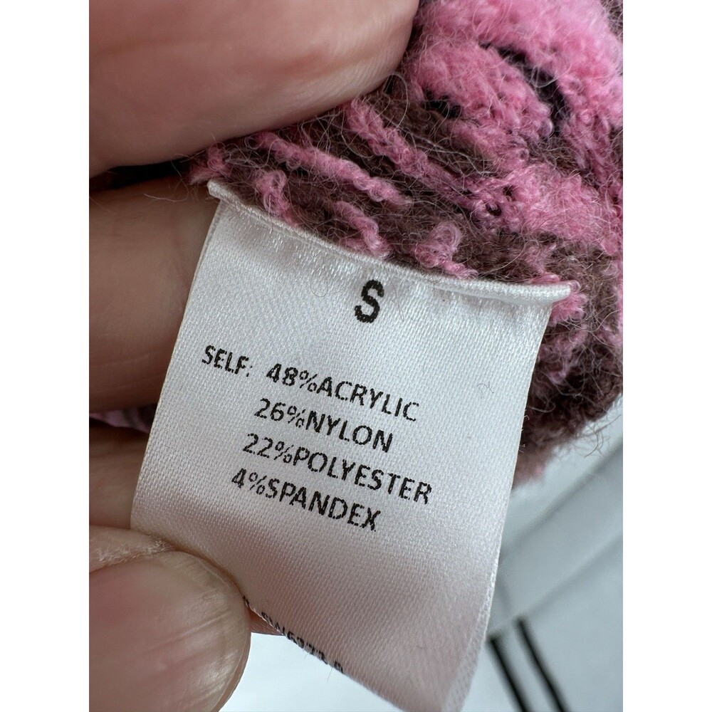 BOHME LONG SLEEVE SWEATER WOMENS Small Felicity abstract print pink‎ overiszed - Picture 12 of 14